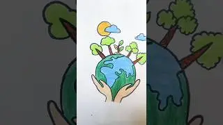 save the tree 🎄 and save the earth 🌎 #shorts #drawing