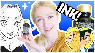 SPARKLY INK? - DRAWING WITCHES with SHIMMERING INK - Diamine Sparkling Shadows