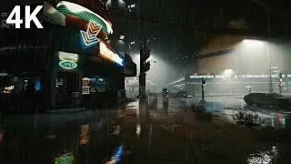 Cyberpunk Rain ASMR for Sleep 🌧️ 10 Hour Thunderstorm in a Neon City for Stress Relief