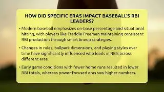 How Did Specific Eras Impact Baseball's RBI Leaders? - Baseball Statistics Vault