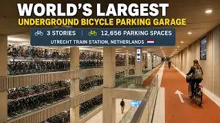 World’s Largest Underground Bicycle Parking Garage - 3 Stories, 12,656 Parking Spaces