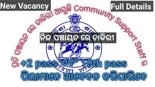 Community Support Staff, Panchayat Level Job, Vacancy/Salary/Qualification Full Details👍