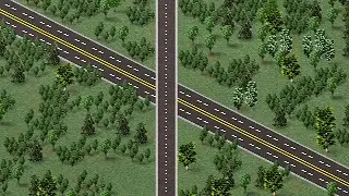 How to make a diagonal bridge across the road in TheoTown