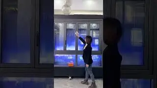 Balcony window test.#windows #aluminumwindows #windowglass #glassceiling