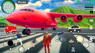 Amazing Iron Hero Crime City &ndash; Airplane, Bikes & School Bus Madness - Android Gameplay
