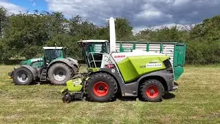 CLAAS JAGUAR 950 / Abfahrer 4 x FENDT POWER / Gras h&auml;ckseln / OSTERS & VO&szlig; / 4K