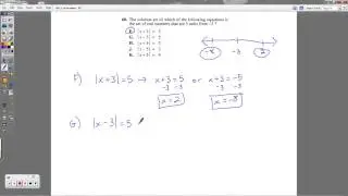 ACT Question #60 - Solving Absolute Value Equations