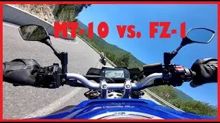 Yamaha MT10 follows Yamaha FZ1 on the twisties