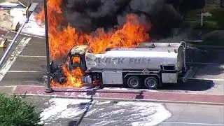 LIVE: Crews responding to a diesel tanker on fire in DeSoto, Texas