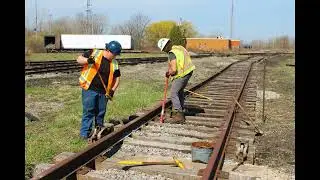 Doing Track Work At The Niagara Railway Museum Fort Erie, Ontario