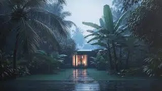 Instant Sleep with Warm Rainfall and Rolling Rumble at Wooden Cabin Terrace 🌧️