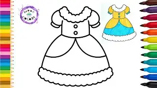 Winter Princess Dress With Fur Cute Easy Drawing And Coloring #winter #princess #rainingcolors
