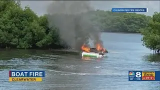2 rescued from boat fire in Clearwater, fire rescue says