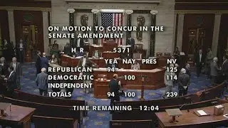 The U.S. House of Representatives is currently voting on the senate funding bill to end the shutdown