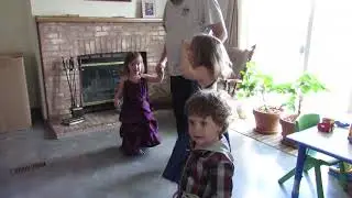 Fast dance with Grandpa, Chloe, Adele, and Benjamin