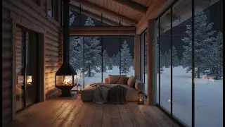 Fireplace Cabin in the Snow ❄️ 8 Hours | Sleep & Relaxation