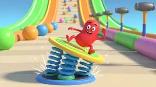 Fall Guys Wobbly Bean Tumbled Off the Rope | Kids Songs & Nursery Rhymes