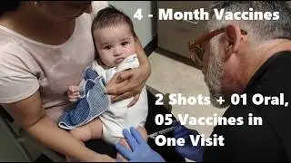 4 Month Baby Vaccines 😢💉 | 2 Shots + 1 Oral, 5 Vaccines in One Visit