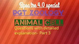 PGT Zoology|Animal Cell|Questions with detailed explanation| Part 3
