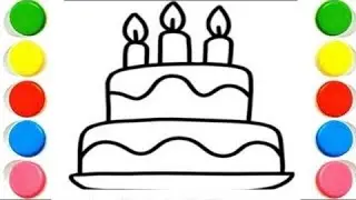 Cute Cake 🎂🎉 | Easy Drawing & Coloring