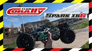 First test Team Corally Spark XB6 at the skaterpark, really fun rc but will she have survived?