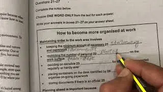 IELTS Reading fill in the blanks |The value of being organised at work|Reading notes completion