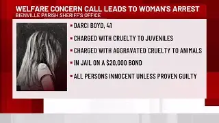 Welfare call leads to Bienville Parish woman's arrest after animals, juveniles found in deplorabl...