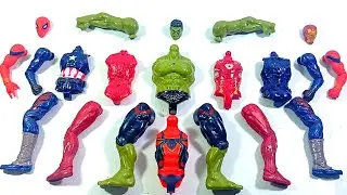 ASSEMBLE AVENGERS TOYS..HULK SMASH vs IRONMAN vs CAPTAIN AMERICA vs RED SPIDERMAN.. 