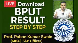 How To Download Bput Result Step By Step Live |By Prof.Paban Kumar Swain