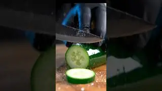 green cucumber 🥒 glass cutting ASMR #glass cutting #satisfying