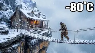 Extreme Snow Survival: Building a Cabin and Rope Bridge at -80&deg;C  | Yakutia Survival