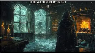 TAVERN AT DAWN| THE WANDERER'S REST II | Cozy Fireplace & Snow for Sleep & Study