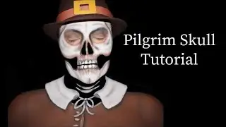 Pilgrim Skull Makeup Face Paint Tutorial | Thanksgiving 2021
