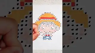 Hand Drawn Pixel Art - Drawing LUFFY! #pixelart #luffy #onepiece #anime #shorts #draw #art