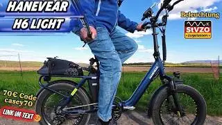 Hanevear H6-Light - kleines und kompaktes Falt E-Bike mit Drehmomentsensor💰989&euro; -StVZO Beleuchtung!
