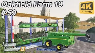 NEW Harvester, harvesting barley, baling & collecting straw | Oakfield Farm 19 | FS19 TimeLapse #59