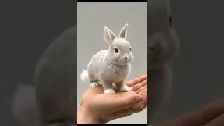Adorable Baby Rabbit Walks on Human Hand | Realistic HD Close-Up | #shorts | #ytshort