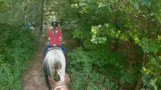 Anna and Don's first trail ride on horses at Hidden Hills Farm
