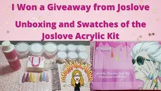 I Won a Giveaway from @joslovenail6705🎉| Unboxing and Swatching of Joslove Acrylic Kit