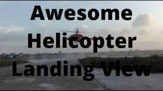 Wonderful helicopter landing facing the sun ,amazing helicopter landing in the world Dhaka Airport