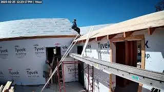 House Build 2-25-25 - Roofing the Walkway to Barn