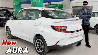 HYUNDAI AURA S 2nd BASE MODEL || New AURA 2025 Updated 2nd Base Model White Colour Review