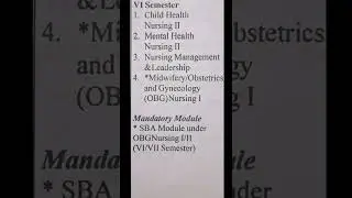 B.Sc.nursing 6th semester Syllabus According to INC