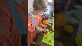 Making homemade fresh squeezed OJ🍊 popsicles🧡 #momlife #freshsqueezed