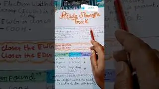 🔥Acidic Strength Trick | NEET📢 Chemistry | &ndash;I Effect Made Easy #shorts#chemistry#trendingshorts