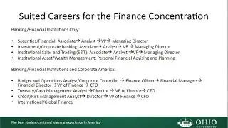 OHIO Online MBA concentration in Finance