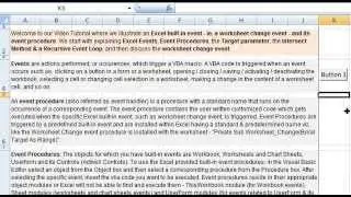Worksheet Change Event, Event Procedures in Excel VBA
