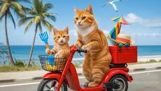 Mom Cat&rsquo;s Beach Adventure with Her Kittens! | A Relaxing AI Story |AI Cat Story