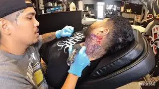 A Cry Later face on the NECK tattoo! | Dom Vlogs