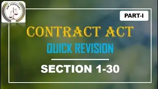 CONTRACT ACT: QUICK REVISION| IMPORTANT SECTION 1-30| PRELIMS EXAM 2020